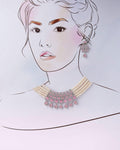 Pink Stone and Pearl Choker Set - Chandrani Pearls