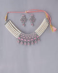 Pink Stone and Pearl Choker Set - Chandrani Pearls