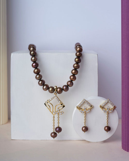 Pretty Brown Single Line Set - Chandrani Pearls