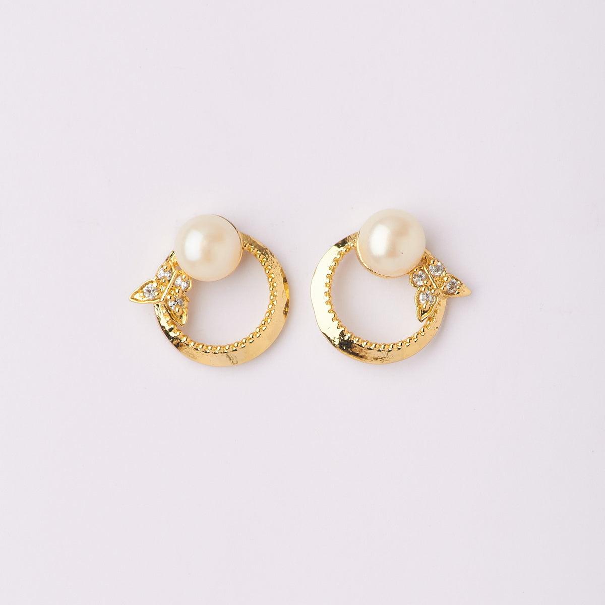 Pretty Butterfly Real Pearl Stud Earring - Chandrani Pearls