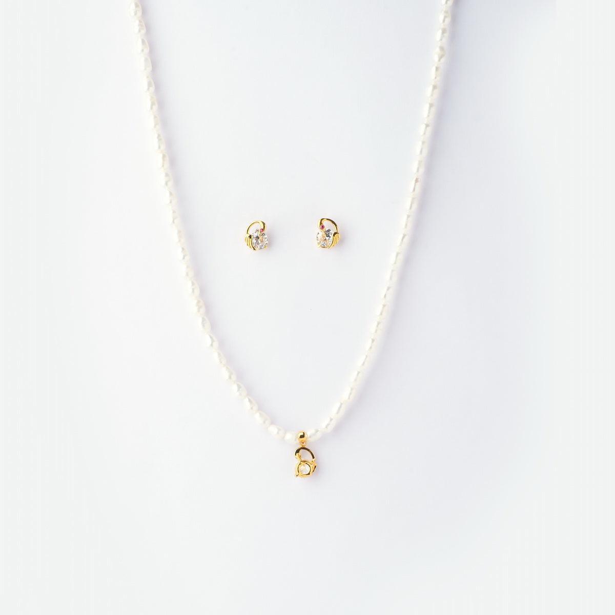Pretty Duck Shaped Real Pearl Necklace Set - Chandrani Pearls