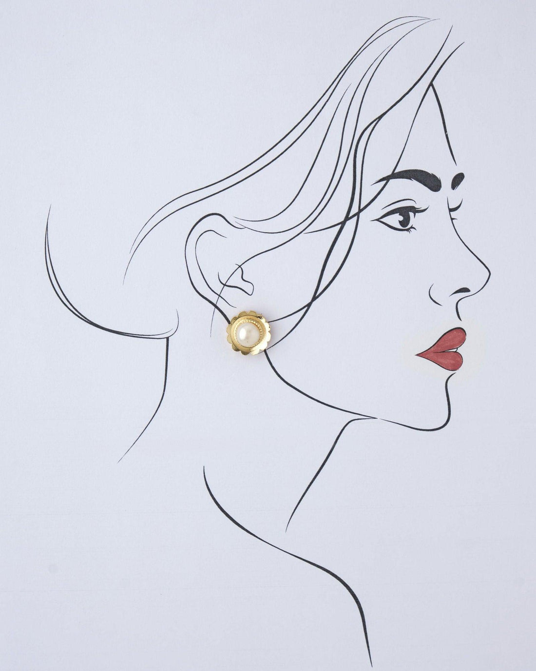 Pretty Floral Pearl Stud Earring - Chandrani Pearls