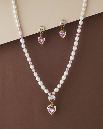 Pretty Heart Necklace Set - Chandrani Pearls