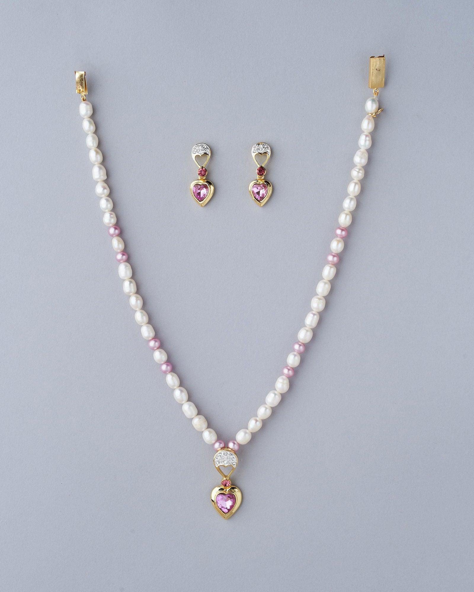 Pretty Heart Necklace Set - Chandrani Pearls