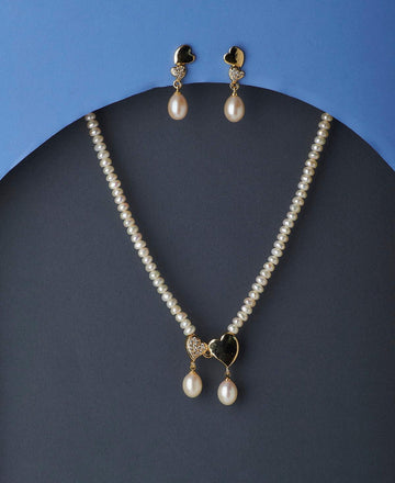 Pretty Heart Real Pearl Necklace Set - Chandrani Pearls