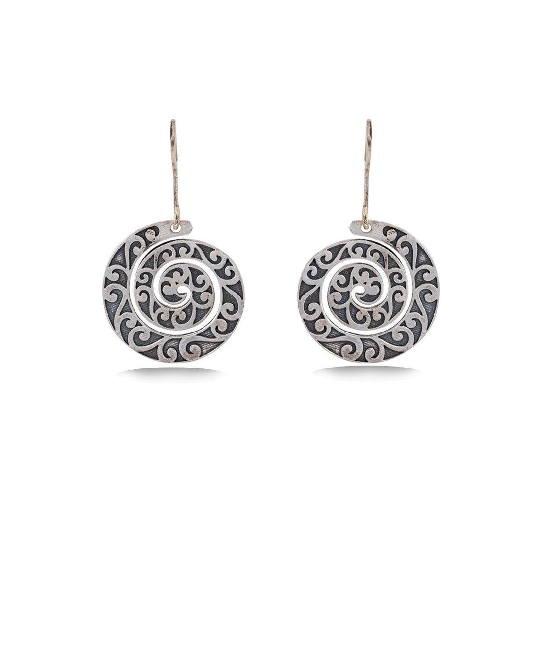 Pretty Oxidized Silver Earring - Chandrani Pearls