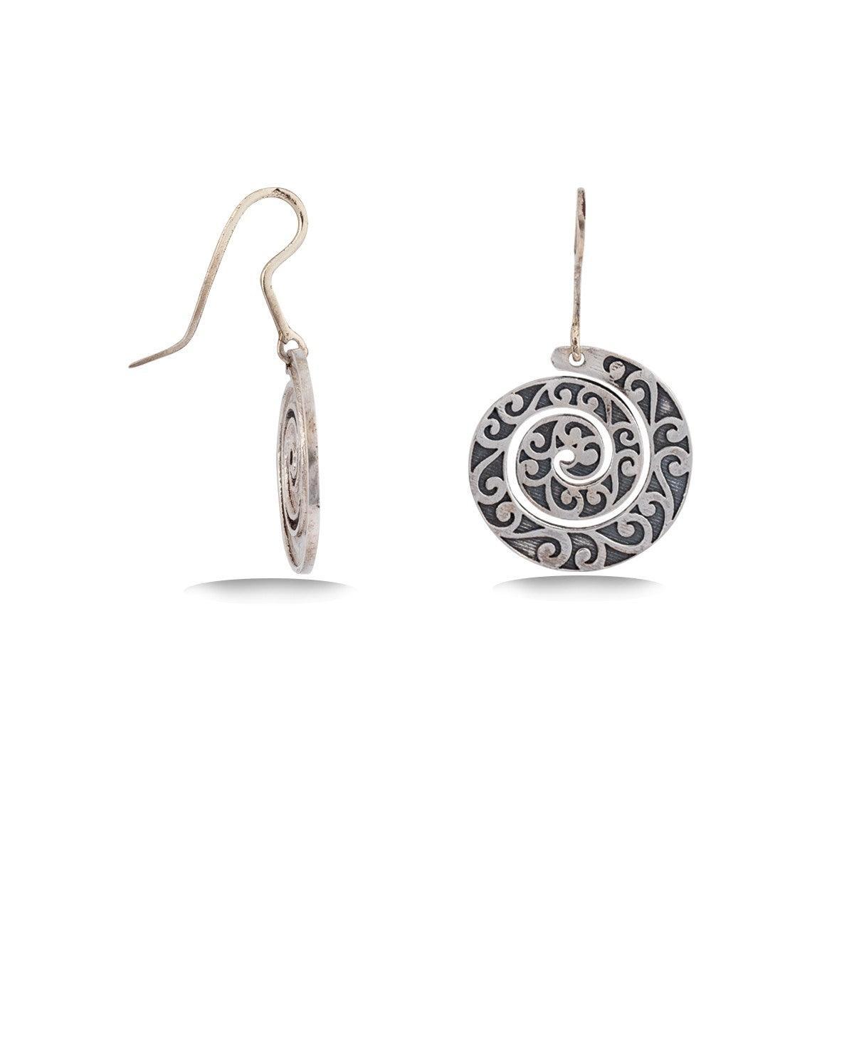 Pretty Oxidized Silver Earring - Chandrani Pearls