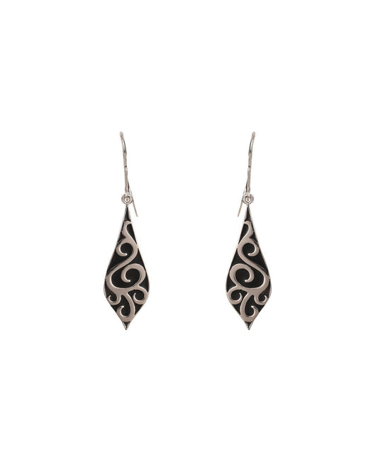 Pretty Oxidized Silver Earring - Chandrani Pearls