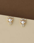 Pretty Pearl & Stone Stud Earring - Chandrani Pearls