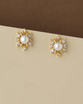 Pretty Pearl & Stone Stud Earring - Chandrani Pearls