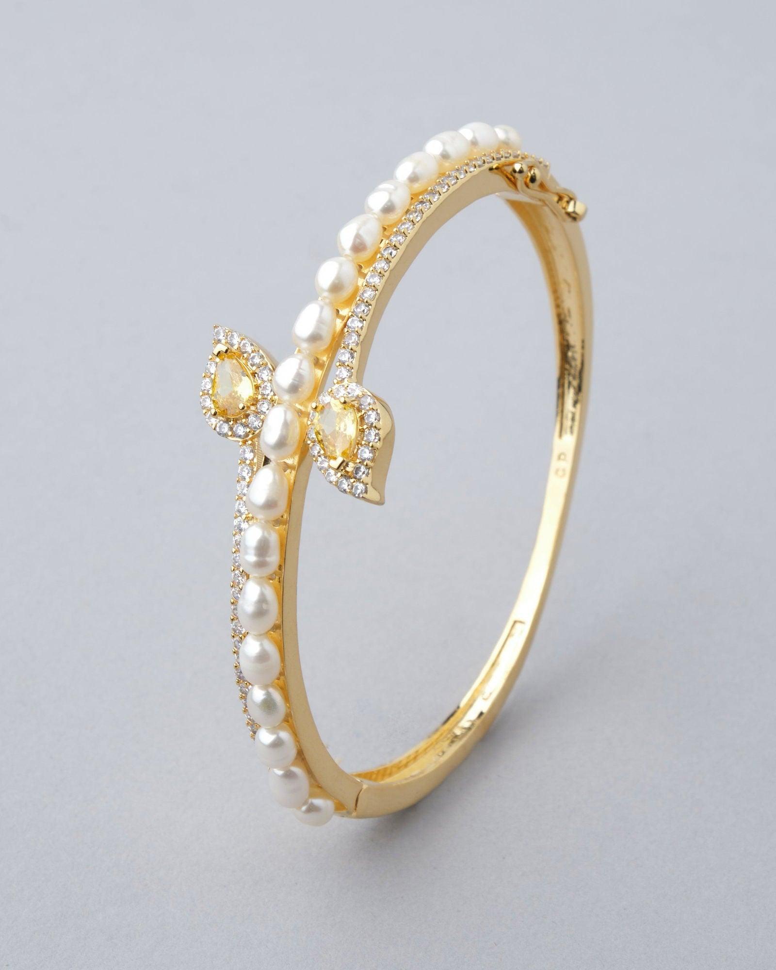 Pretty Petals Pearl Bangle - Chandrani Pearls