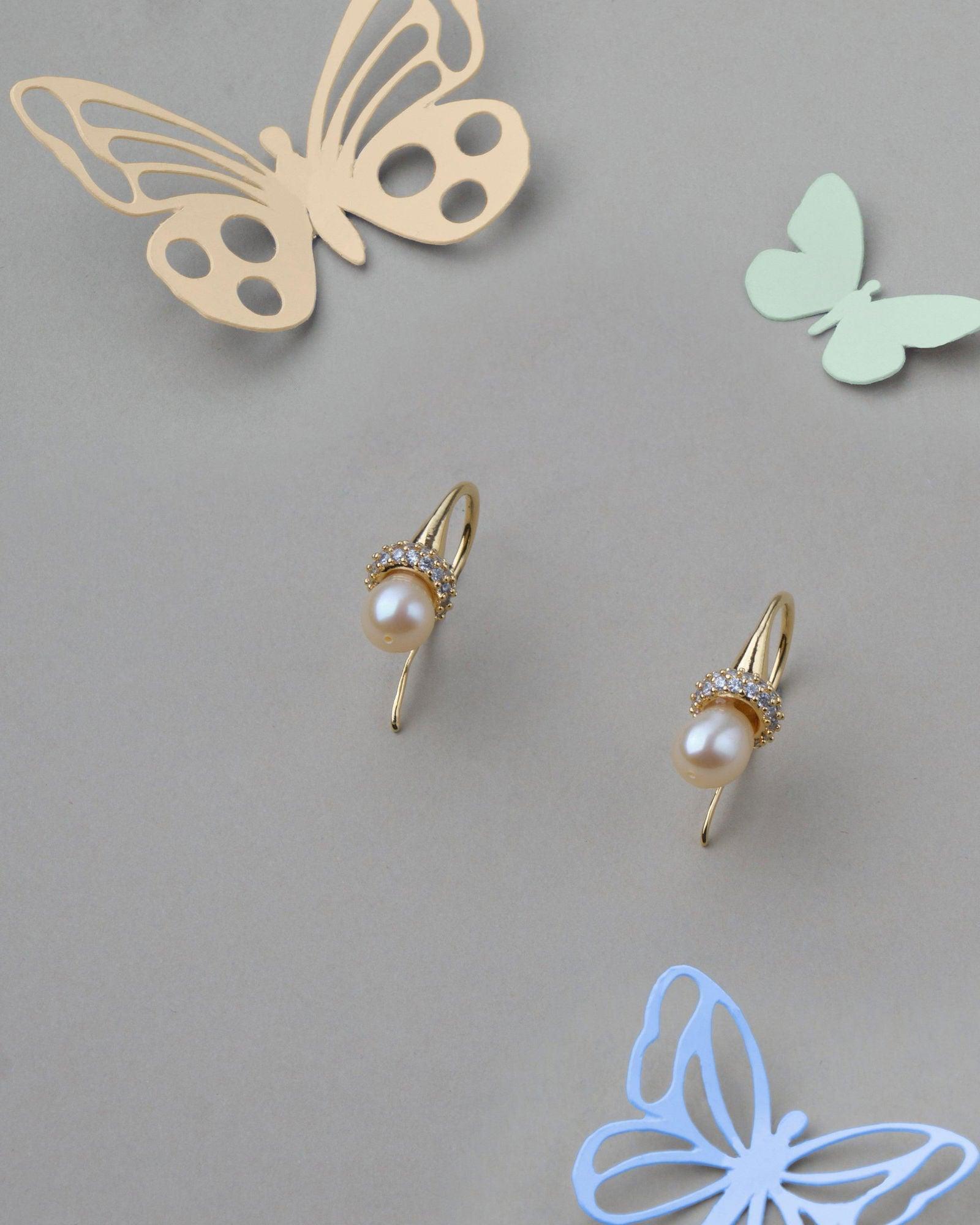 Pretty Pink Pearl Hang Earring - Chandrani Pearls
