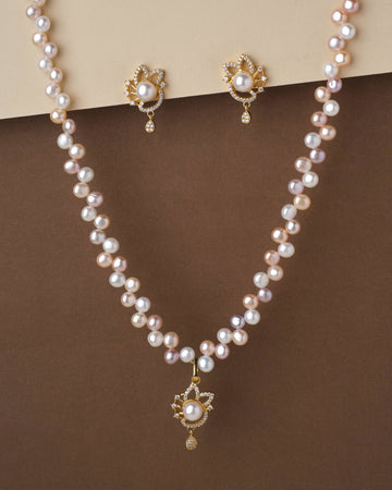 Pretty Pink Pearl Necklace Set - Chandrani Pearls