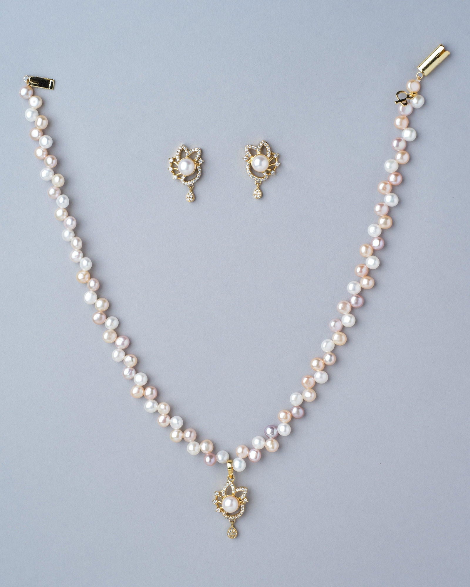 Pretty Pink Pearl Necklace Set - Chandrani Pearls