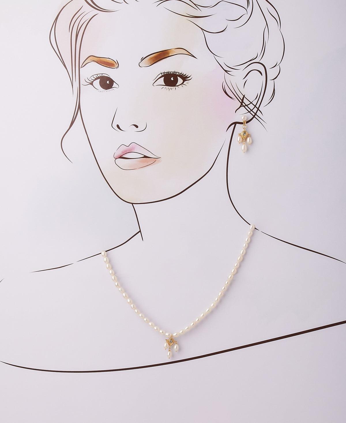 Pretty Real Pearl Necklace Set - Chandrani Pearls