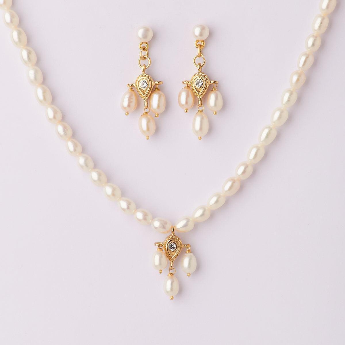 Pretty Real Pearl Necklace Set - Chandrani Pearls