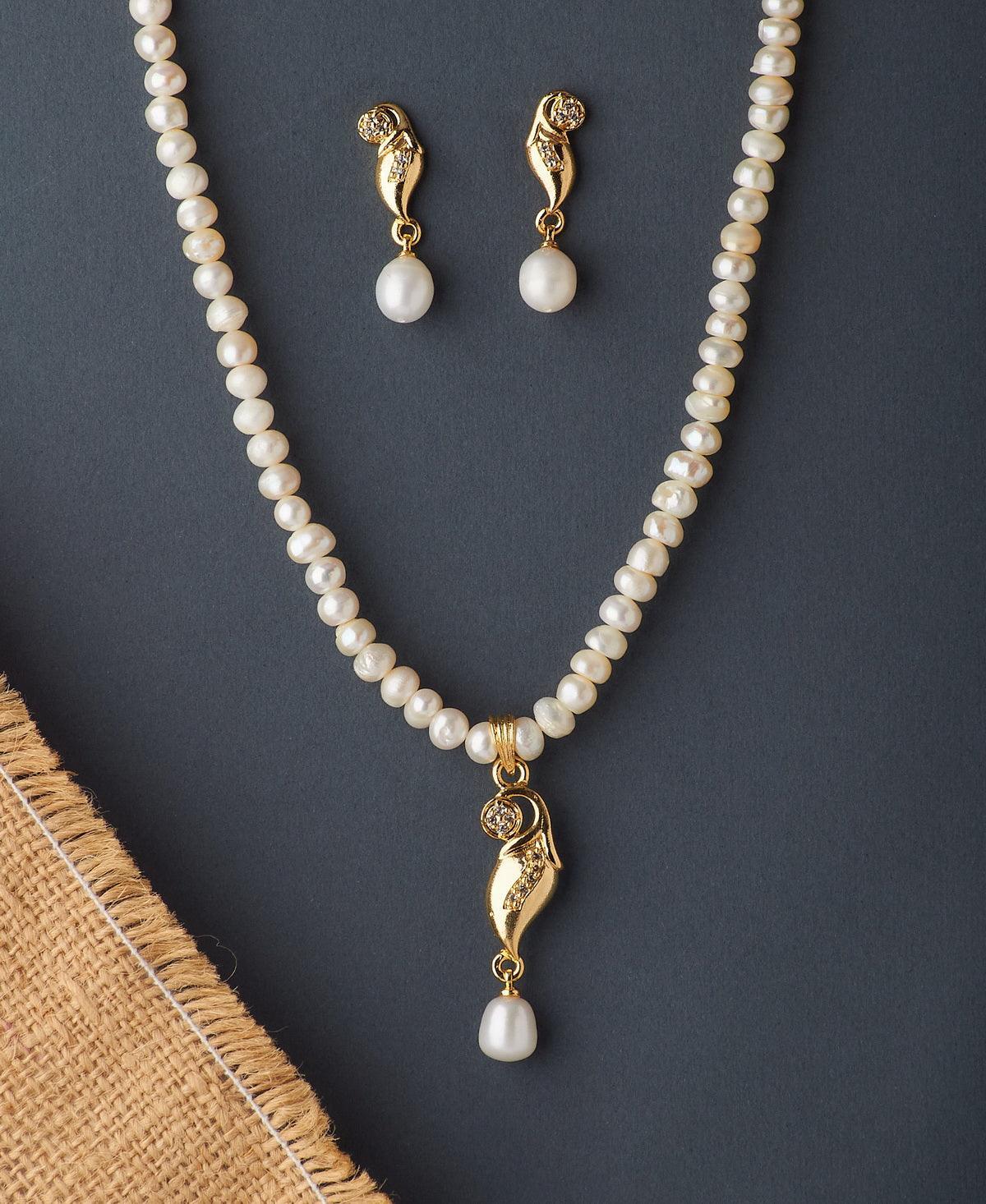 Pretty Real Pearl Necklace Set - Chandrani Pearls