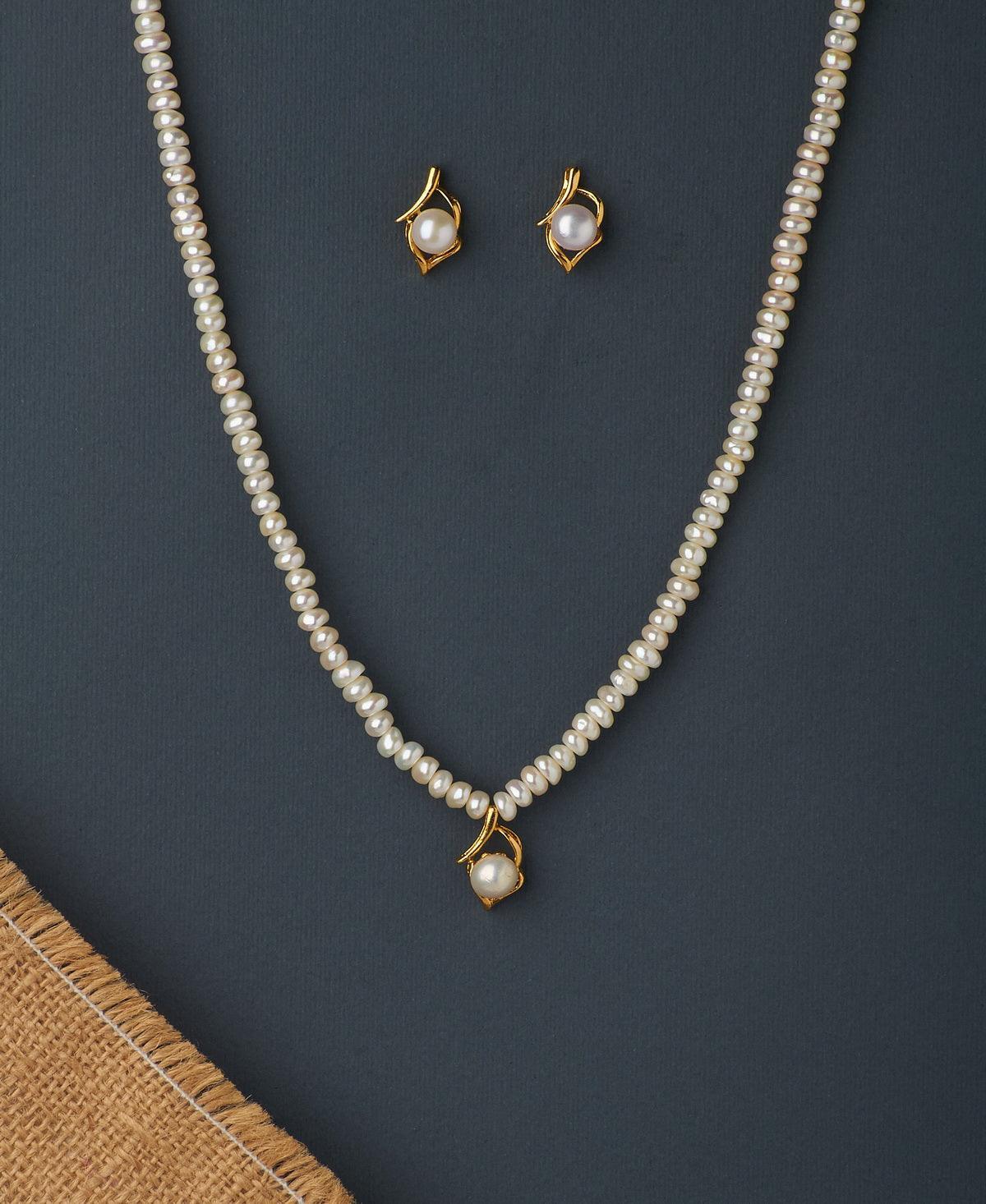 Pretty Real Pearl Necklace Set - Chandrani Pearls