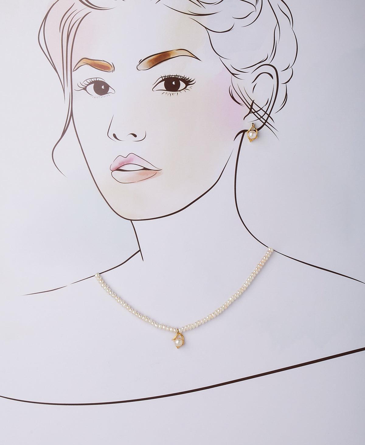 Pretty Real Pearl Necklace Set - Chandrani Pearls