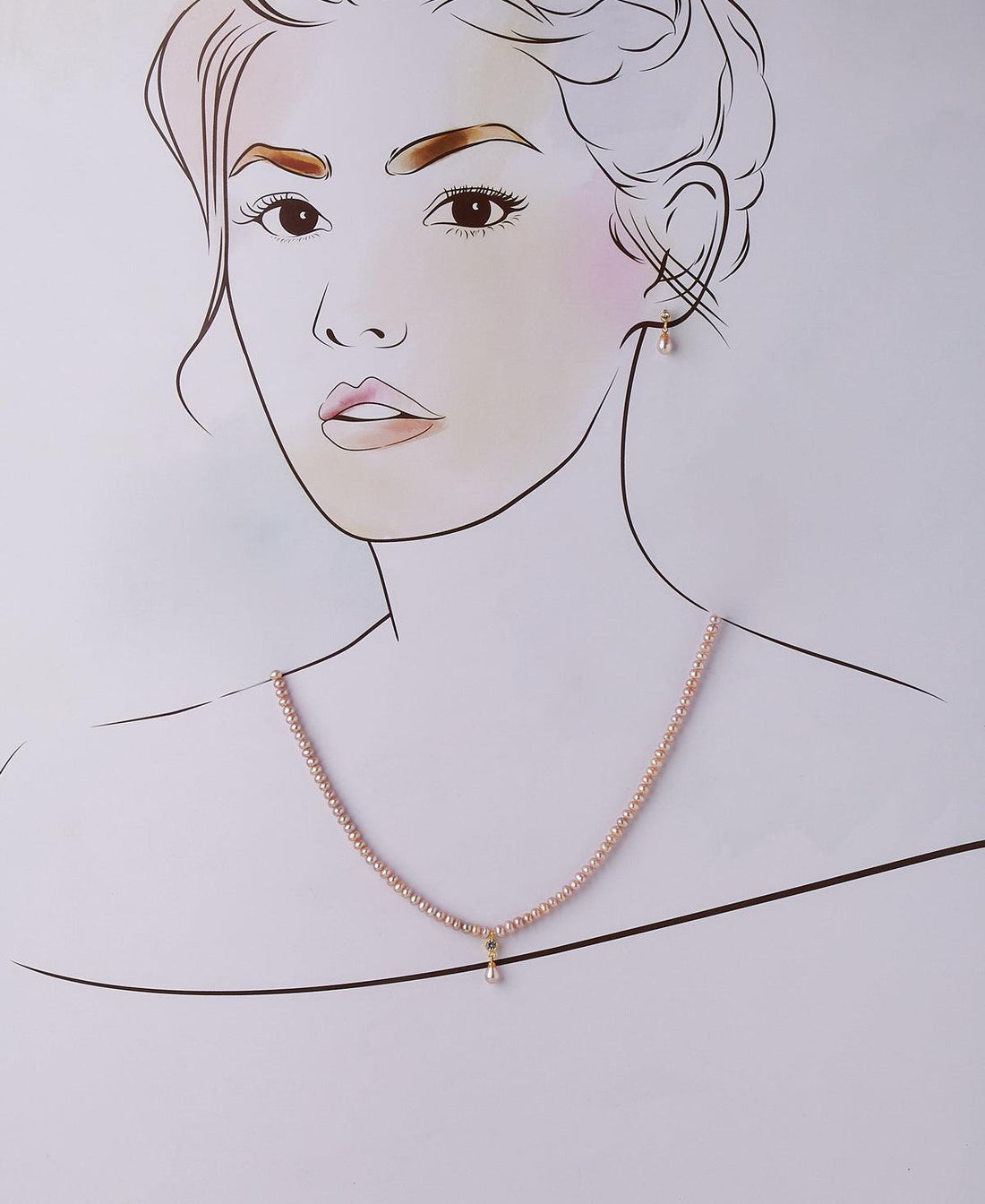 Pretty Real Pearl Necklace Set - Chandrani Pearls