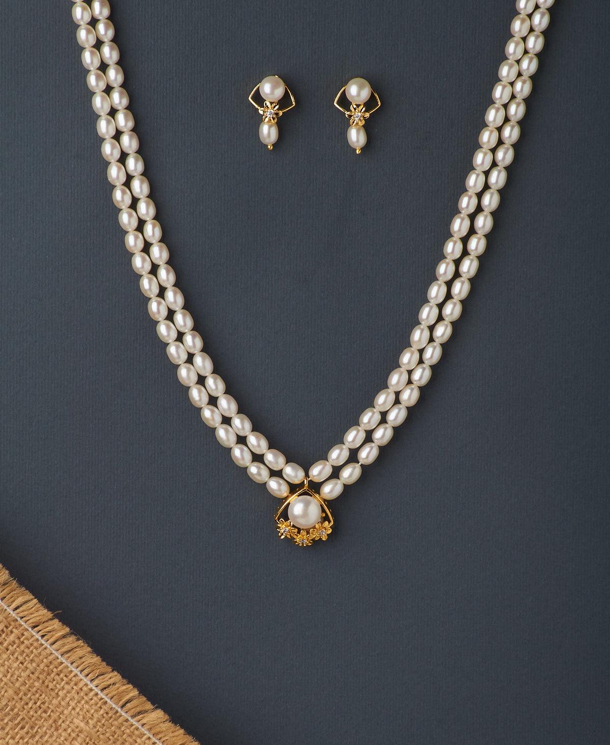 Pretty Real Pearl Necklace Set - Chandrani Pearls