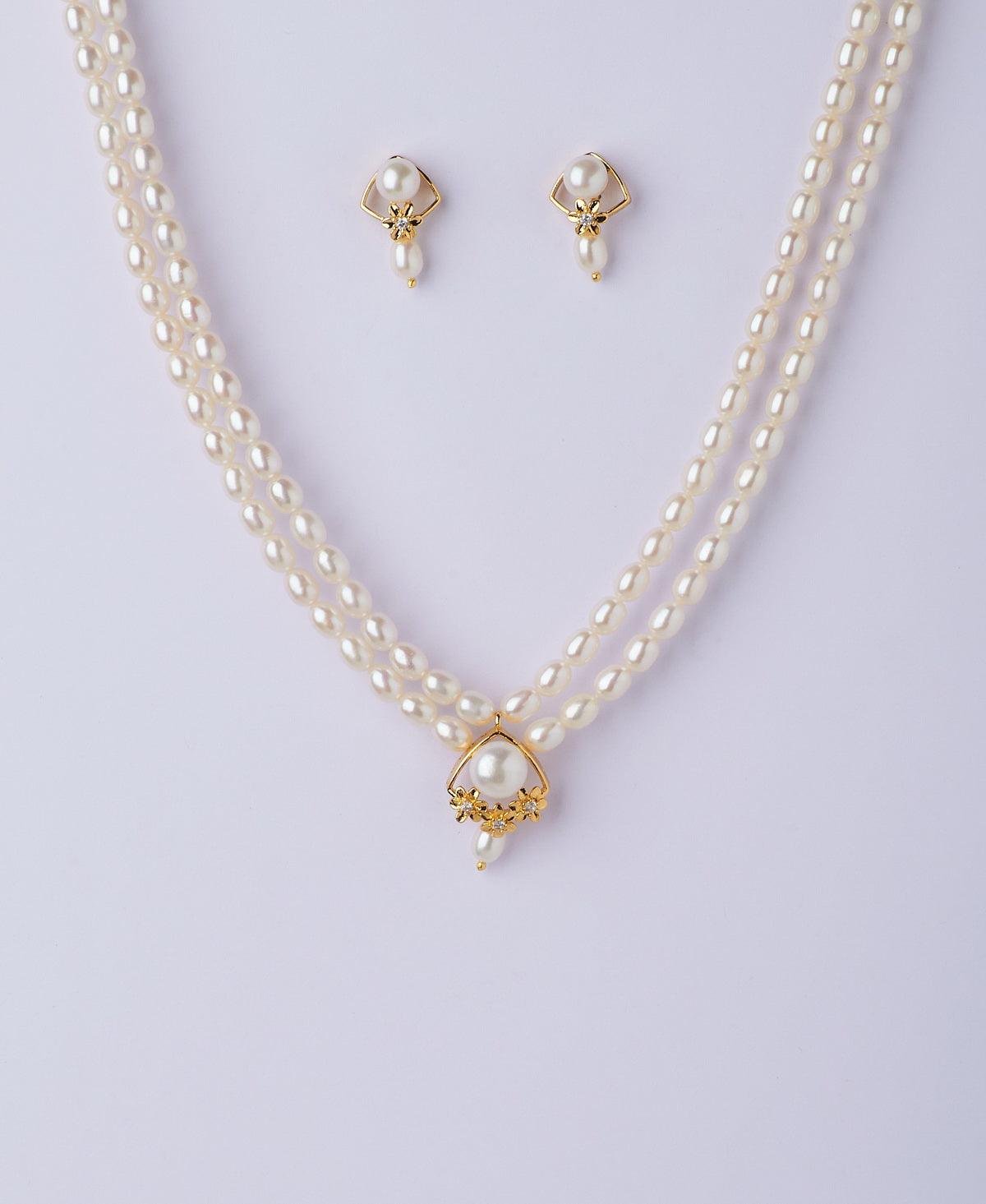 Pretty Real Pearl Necklace Set - Chandrani Pearls