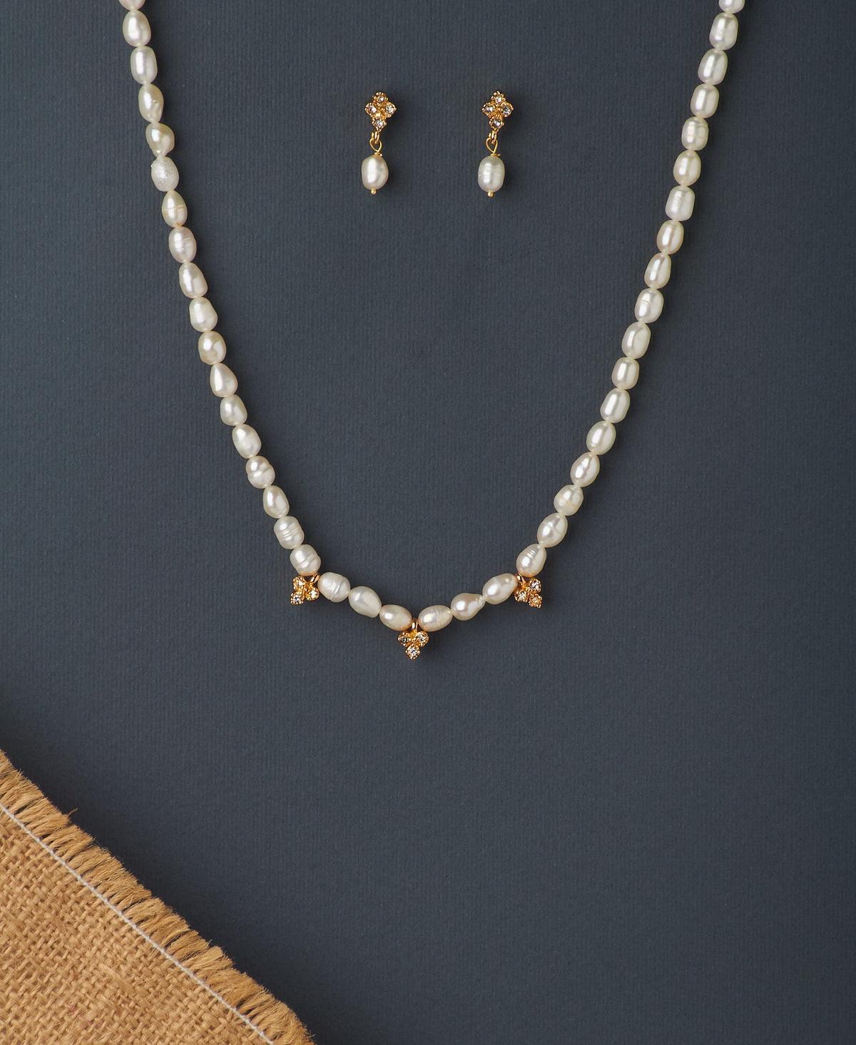 Pretty Real Pearl Necklace Set - Chandrani Pearls