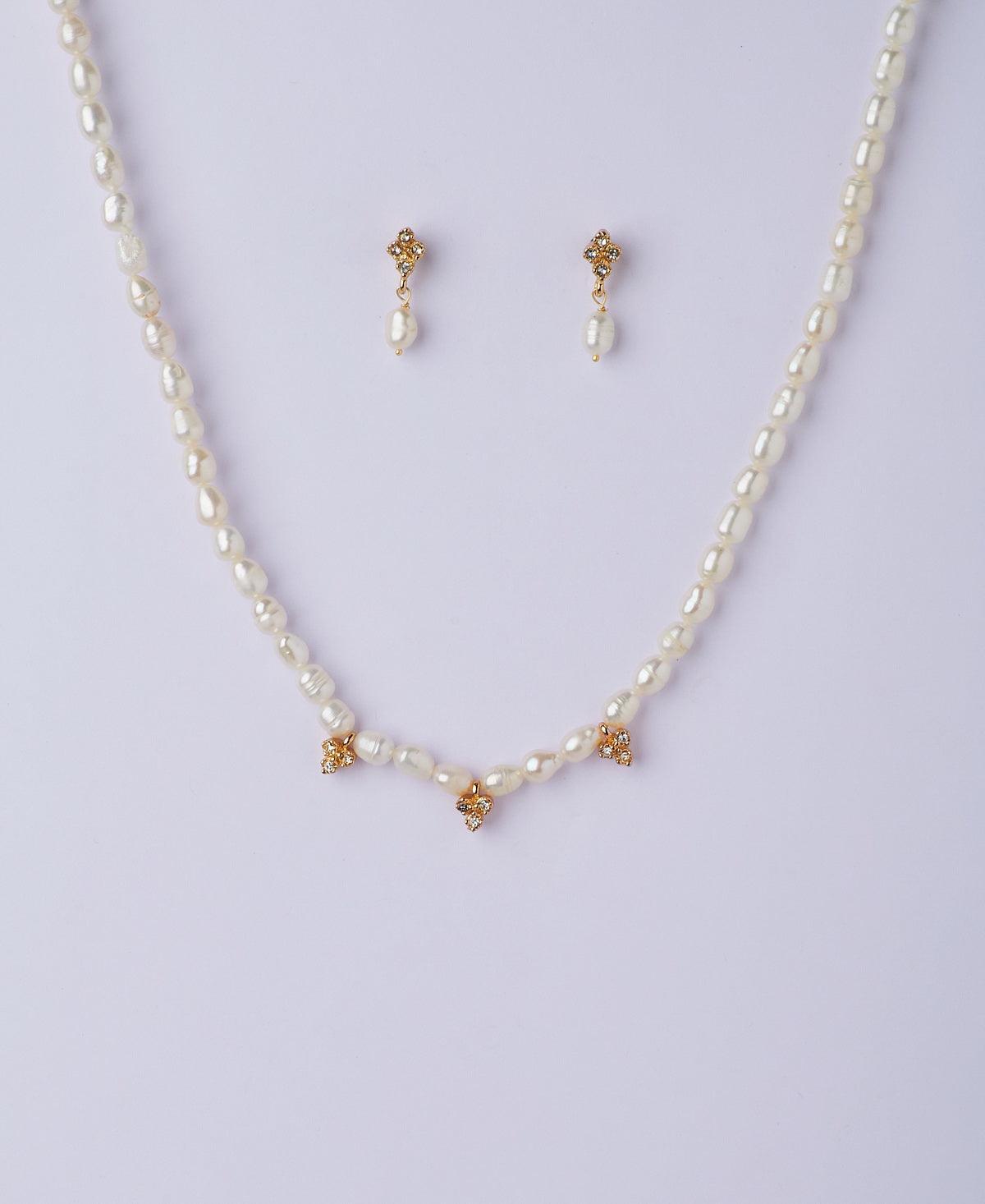 Pretty Real Pearl Necklace Set - Chandrani Pearls