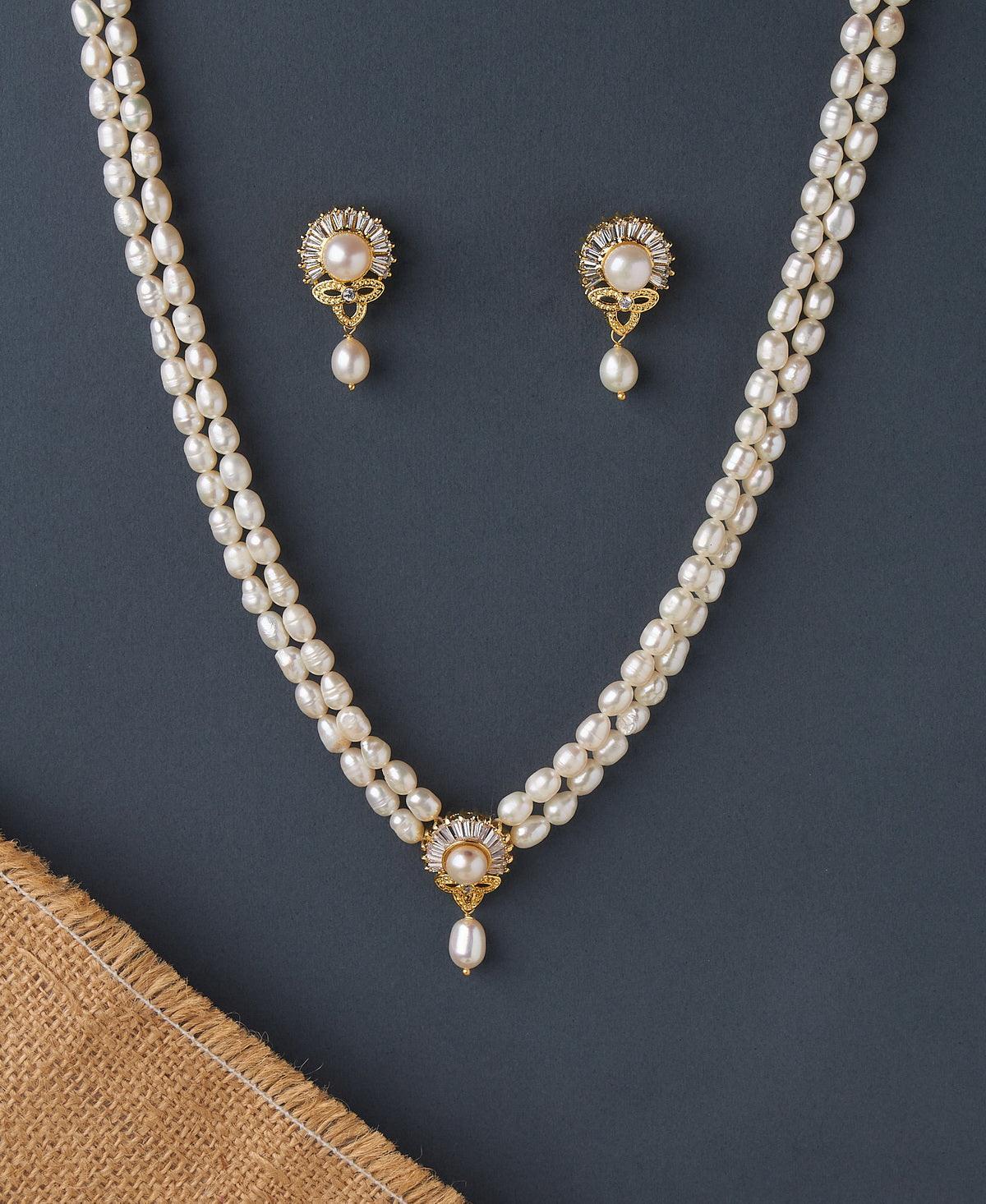 Pretty Real Pearl Necklace Set - Chandrani Pearls