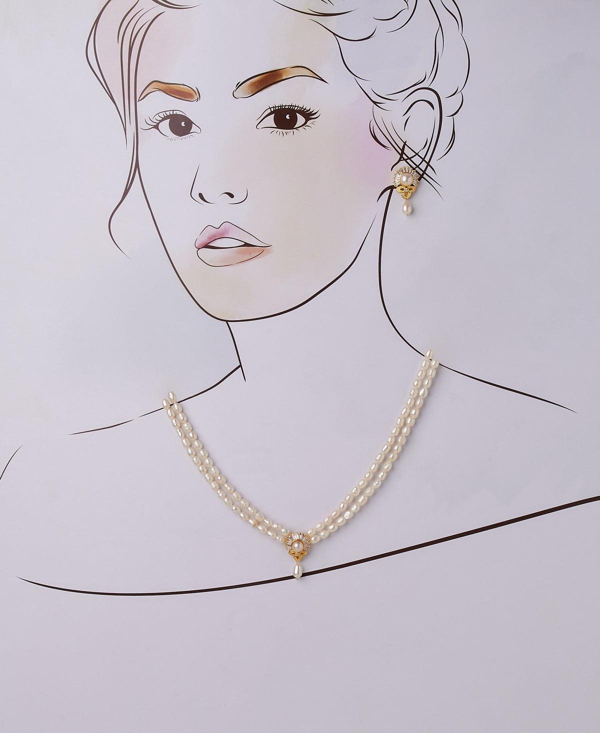 Pretty Real Pearl Necklace Set - Chandrani Pearls