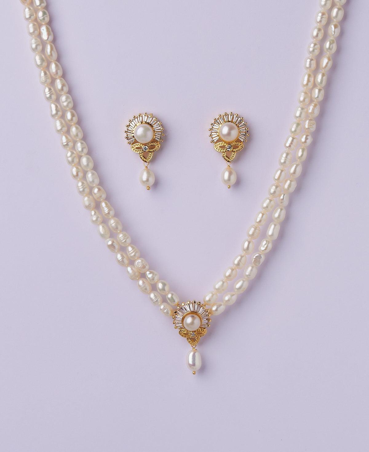 Pretty Real Pearl Necklace Set - Chandrani Pearls