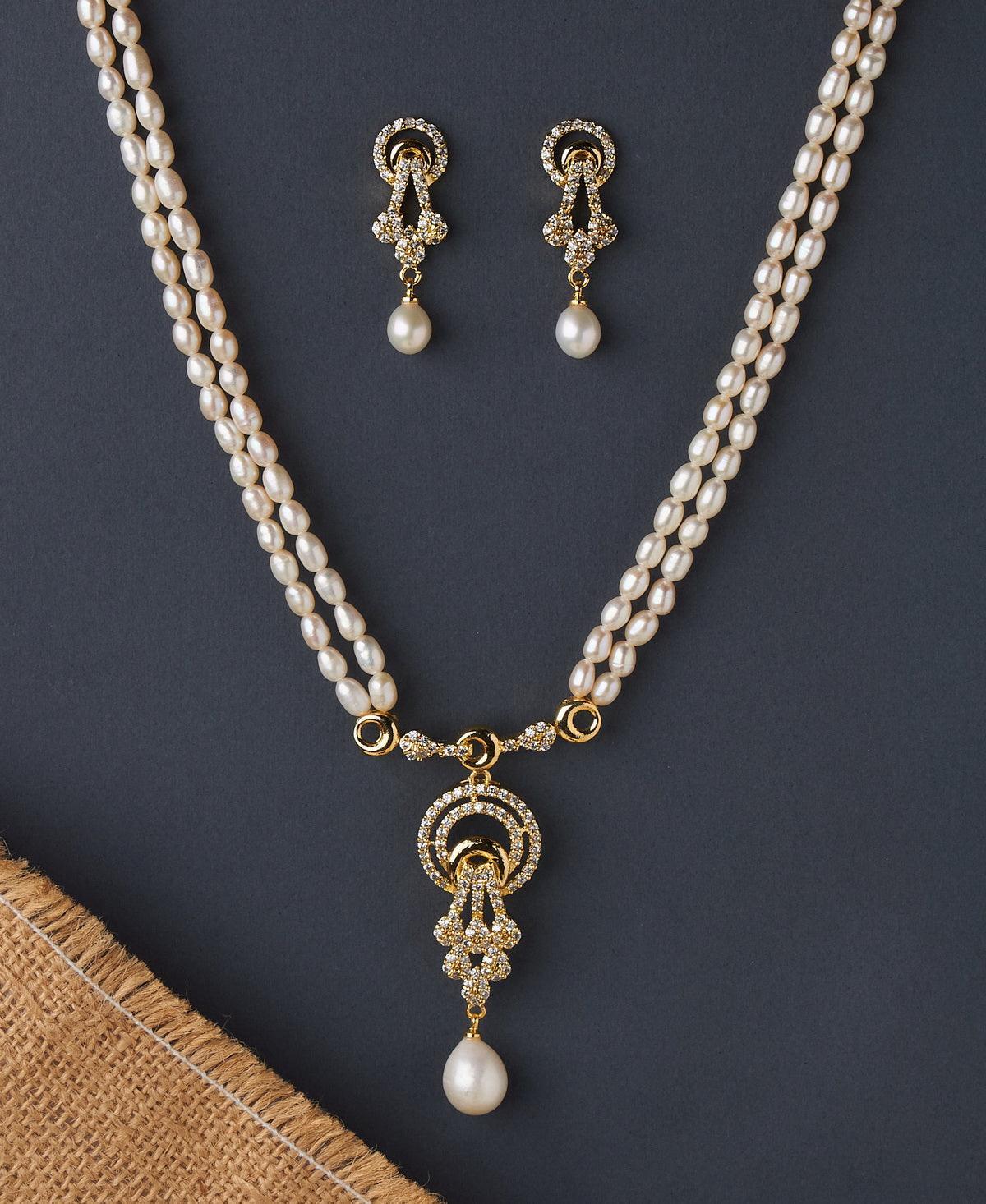 Pretty Real Pearl Necklace Set - Chandrani Pearls