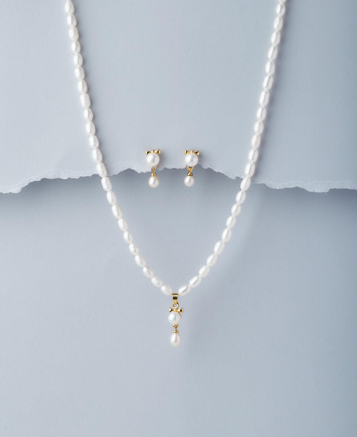 Pretty Real Pearl Necklace Set - Chandrani Pearls