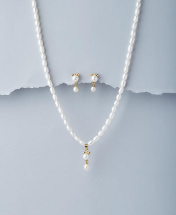 Pretty Real Pearl Necklace Set - Chandrani Pearls