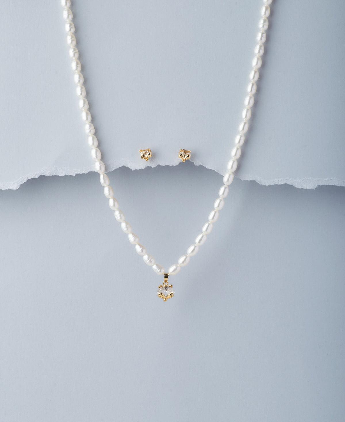 Pretty Real Pearl Necklace Set - Chandrani Pearls
