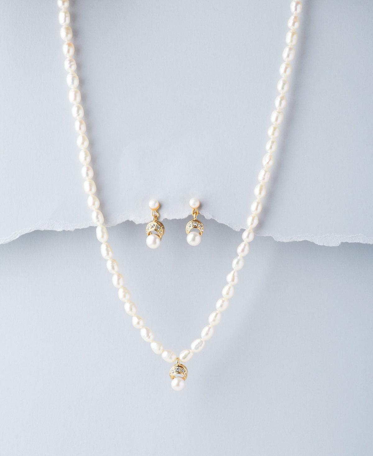 Pretty Real Pearl Necklace Set - Chandrani Pearls