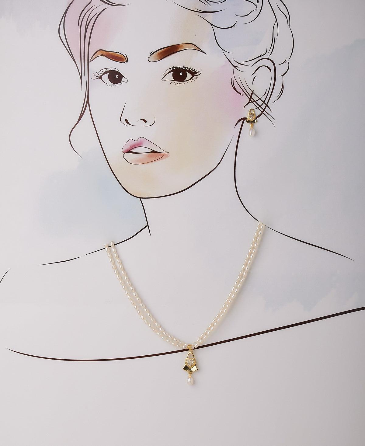 Pretty Real Pearl Necklace Set - Chandrani Pearls