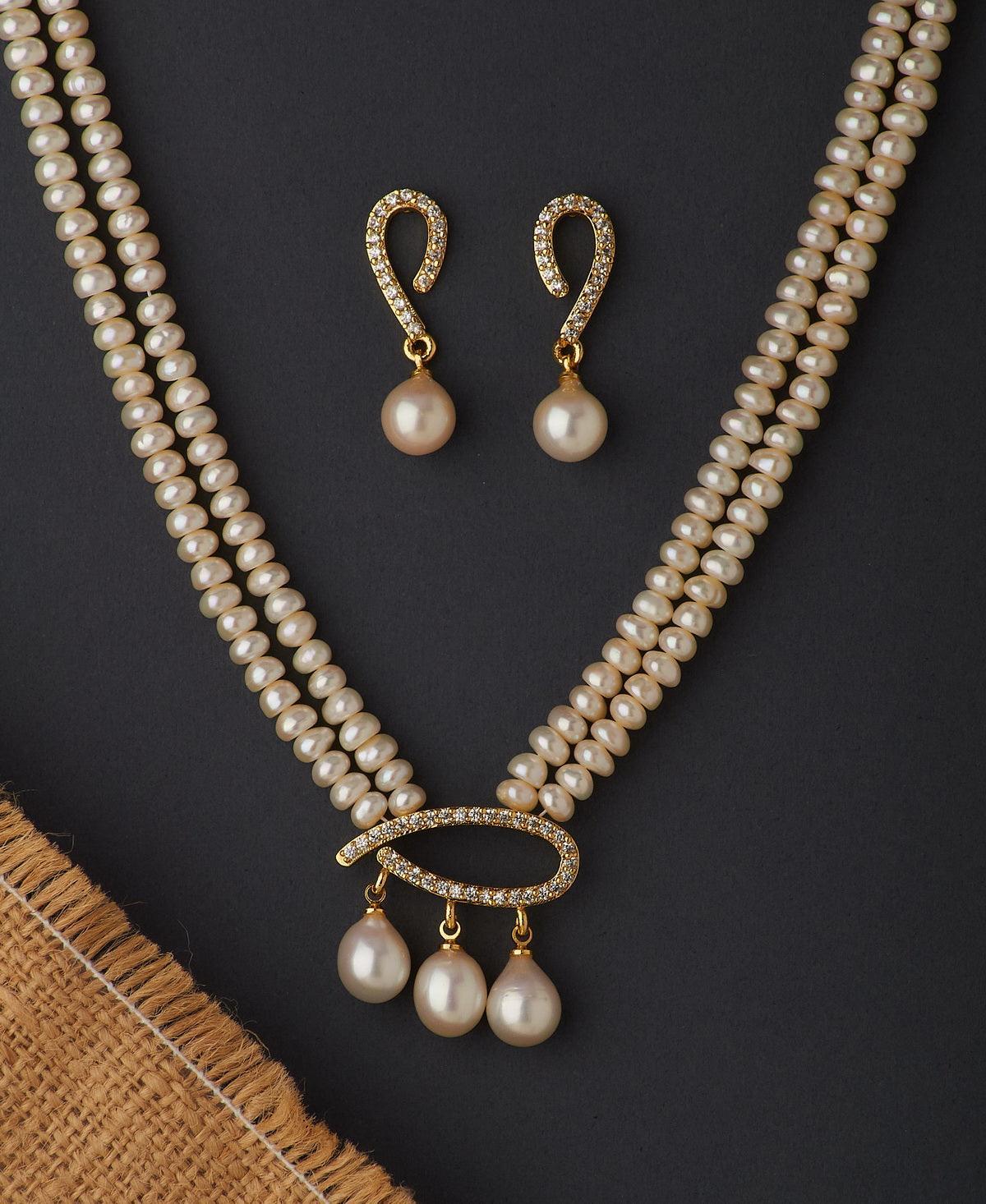 Pretty Real Pearl Necklace Set - Chandrani Pearls