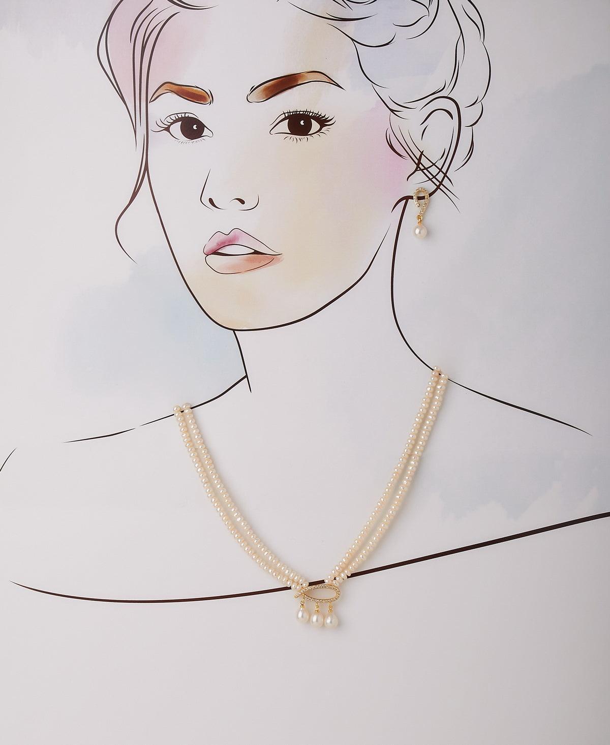 Pretty Real Pearl Necklace Set - Chandrani Pearls