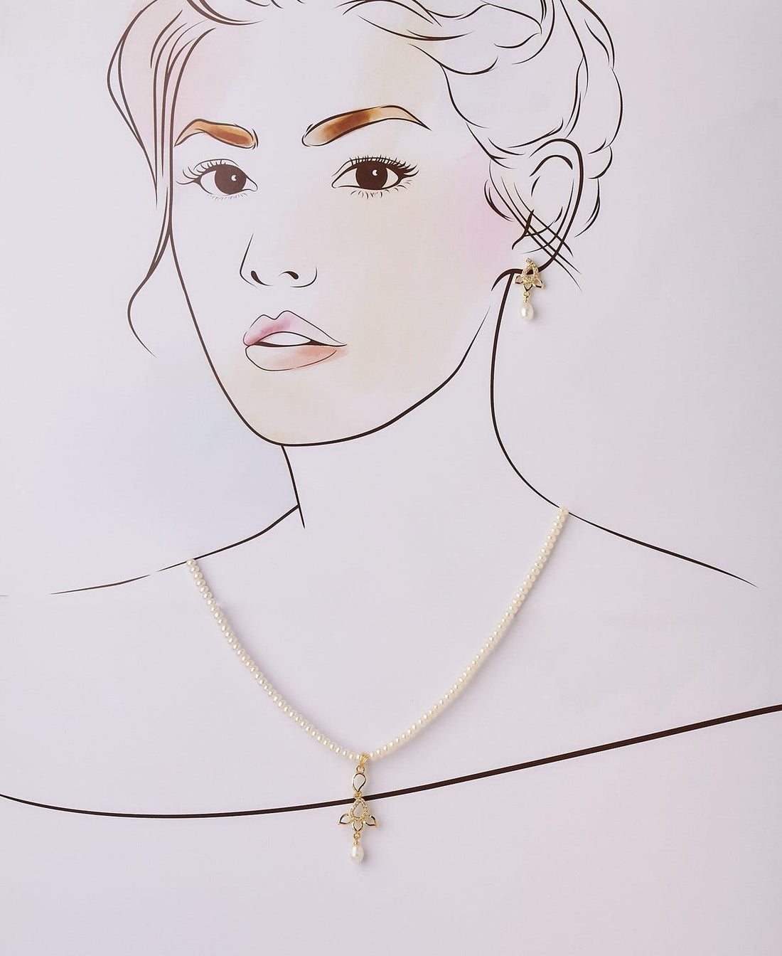 Pretty Real Pearl Necklace Set - Chandrani Pearls