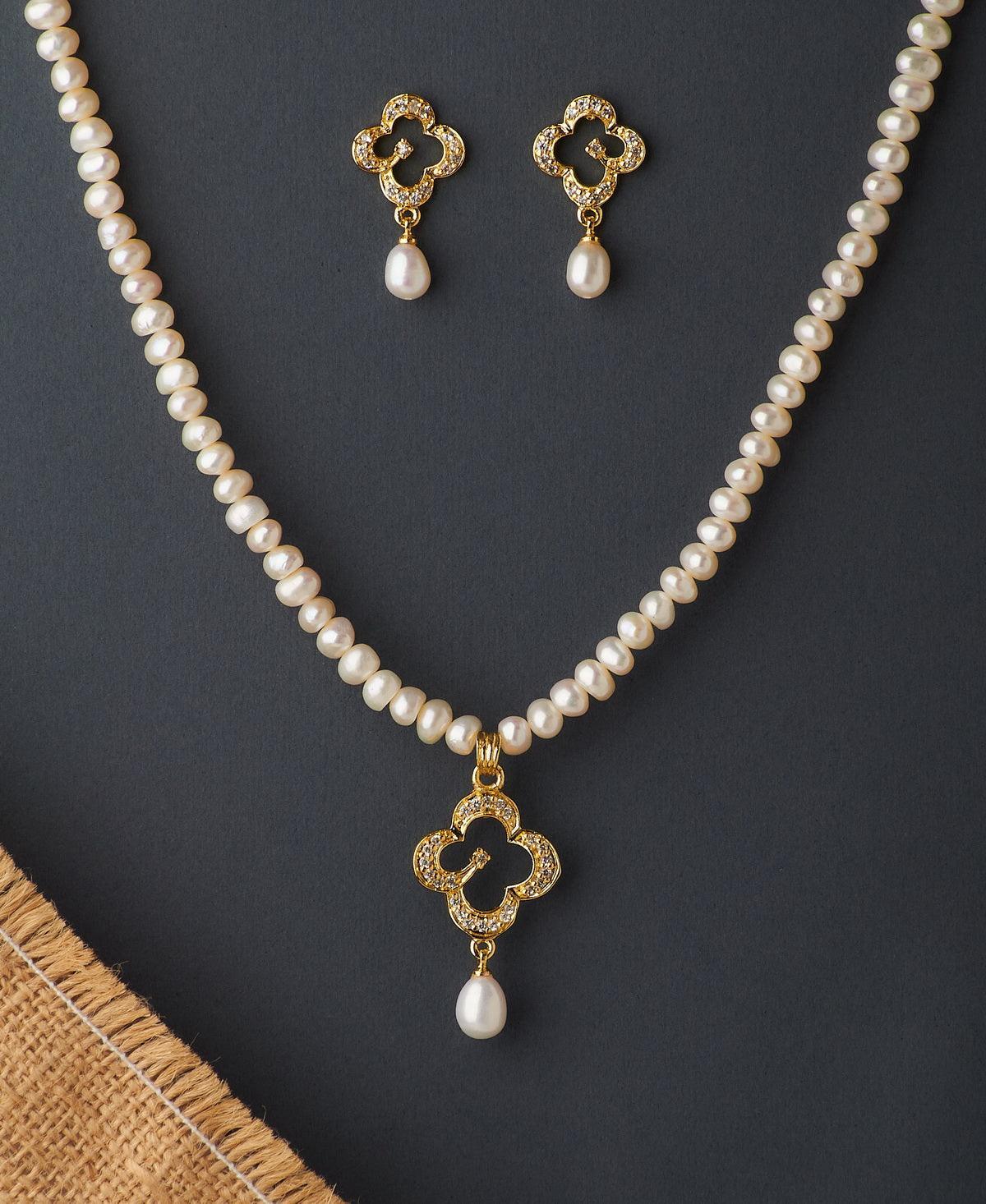 Pretty Real Pearl Necklace Set - Chandrani Pearls