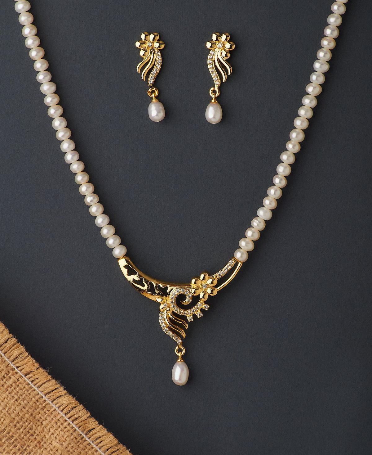 Pretty Real Pearl Necklace Set - Chandrani Pearls