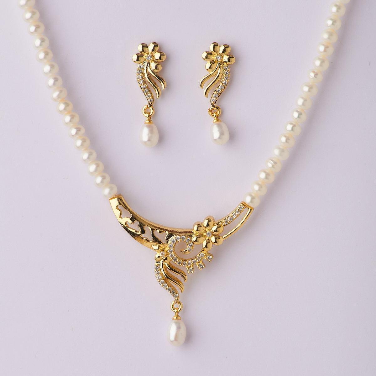 Pretty Real Pearl Necklace Set - Chandrani Pearls