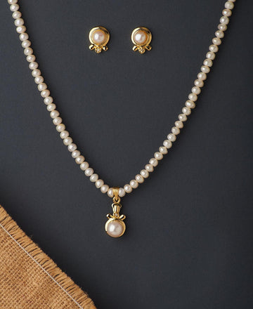 Pretty Real Pearl Necklace Set - Chandrani Pearls