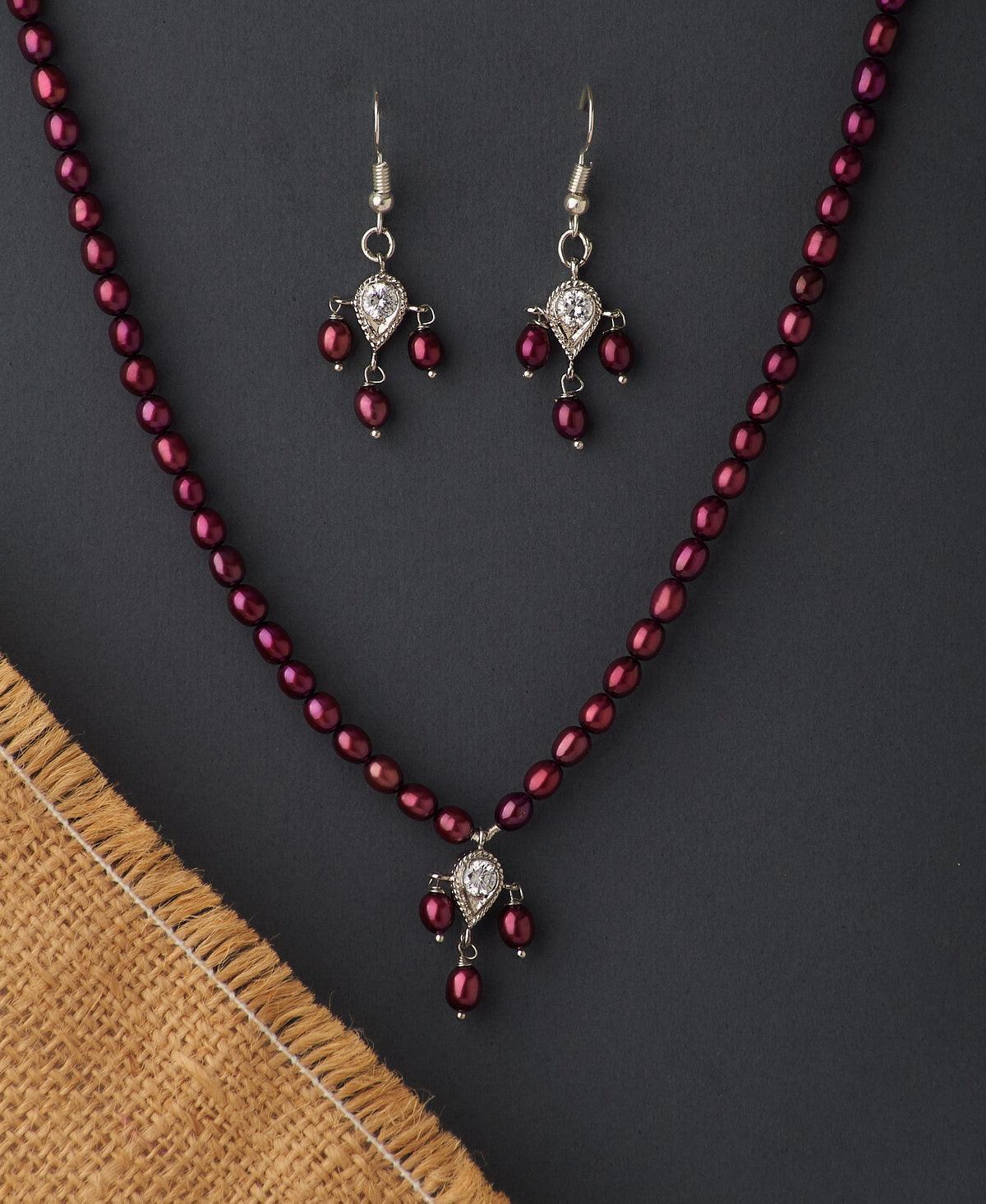 Pretty Real Pearl Necklace Set - Chandrani Pearls