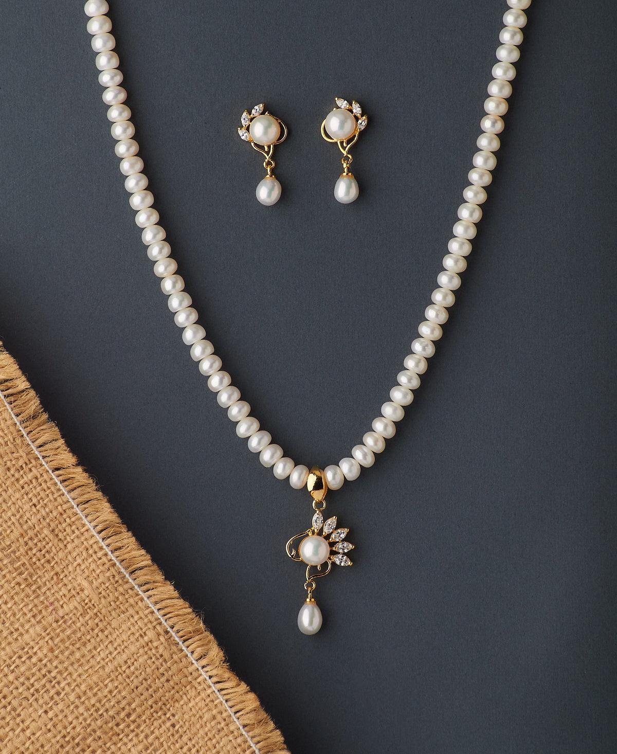 Pretty Real Pearl Necklace Set - Chandrani Pearls