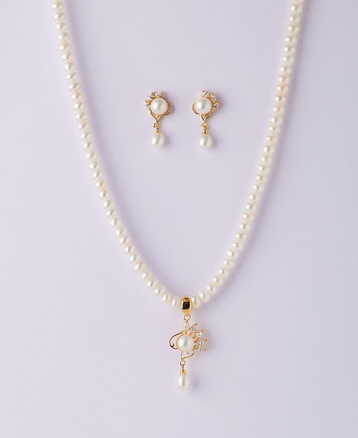 Pretty Real Pearl Necklace Set - Chandrani Pearls
