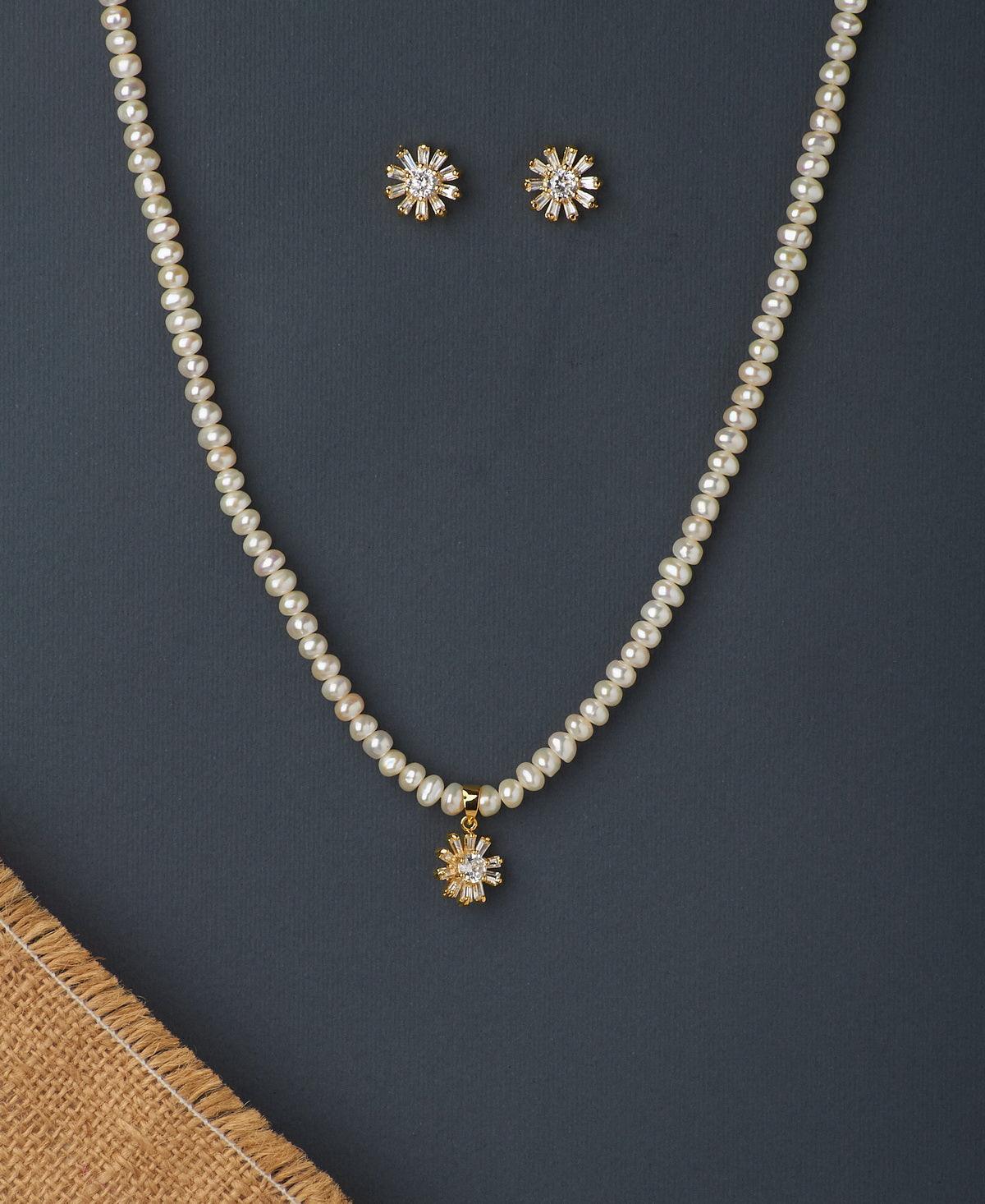 Pretty Real Pearl Necklace Set - Chandrani Pearls