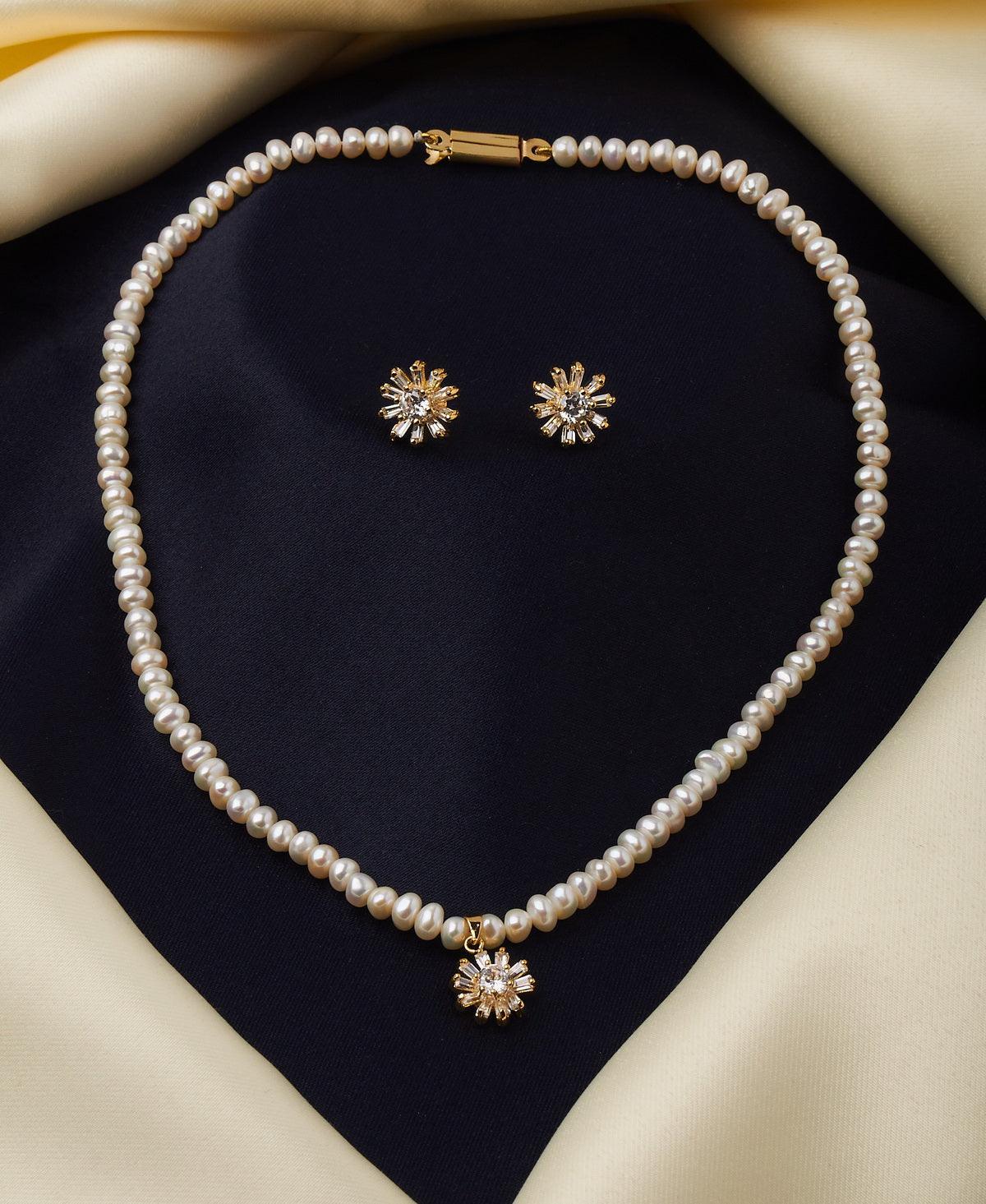 Pretty Real Pearl Necklace Set - Chandrani Pearls
