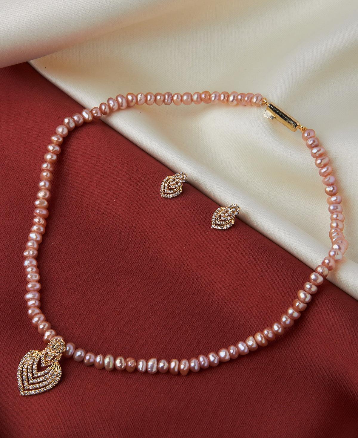 Pretty Real Pearl Necklace Set - Chandrani Pearls